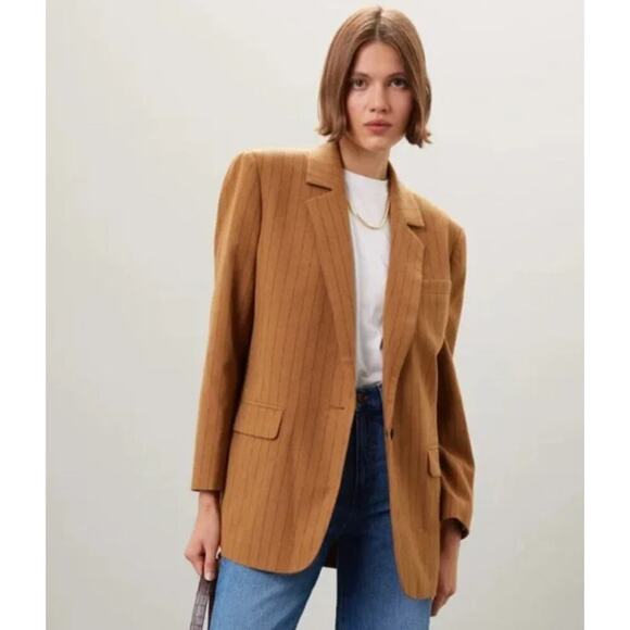 Madewell Oversized Blazer in Pinstripe Size 10 - Picture 3 of 11